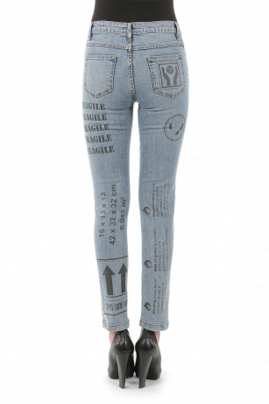 Moschino Women's jeans denim Cardboard Couture light blue pants